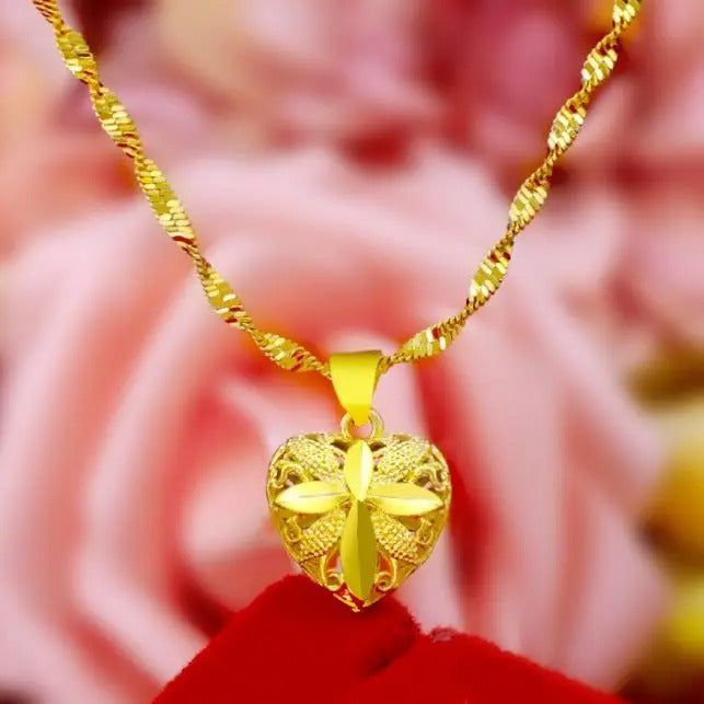 24K Gold Aura Heart Necklace